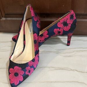Alex Marie Floral Heels in Navy and Pink